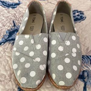 Toms Drizzle Grey Dots Felt Shoes